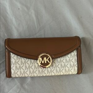 Michael Kors Brown and Cream Wallets with Signature Monogram